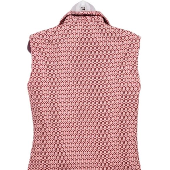 NEW Vintage 60's Handmade Red Geometric Mod Sleeveless Mini Dress Modern Sz M - Picture 6 of 9